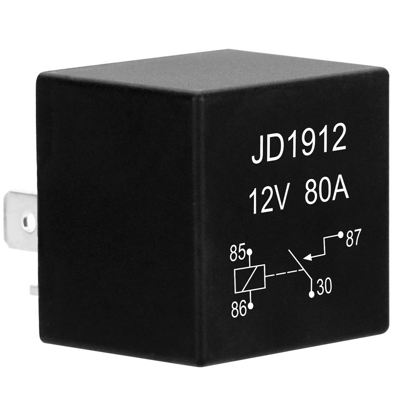 Weasch JD1912 Car Relay, 12V 80A, 4 Pin SPST, Automotive Switches and Starters, Waterproof Relay for Boat Tractor Truck Motorcycle-6