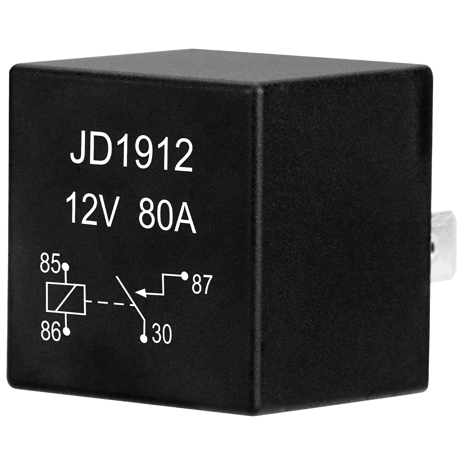 Weasch JD1912 Car Relay, 12V 80A, 4 Pin SPST, Automotive Switches and Starters, Waterproof Relay for Boat Tractor Truck Motorcycle-1