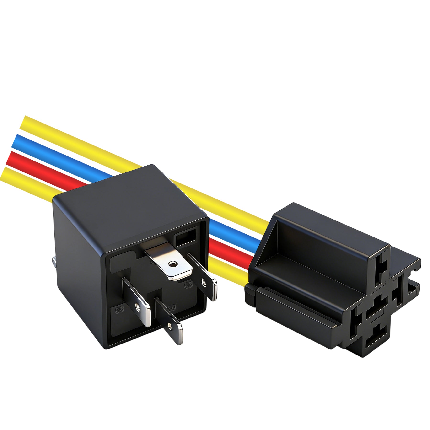 Weasch JD1912 Car Relay, 12V 40A, SPST 4Pin, 40A Automotive Relay, Automotive Switches and Starters, with Interlocking Relay Socket and Wiring Harness-9