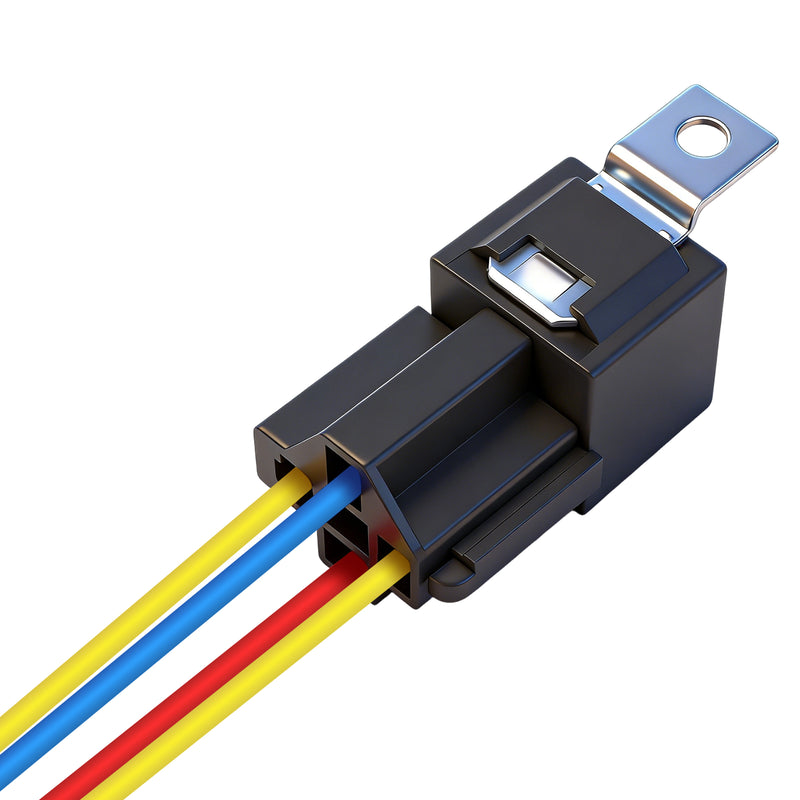 Weasch JD1912 Car Relay, 12V 40A, SPST 4Pin, 40A Automotive Relay, Automotive Switches and Starters, with Interlocking Relay Socket and Wiring Harness-7