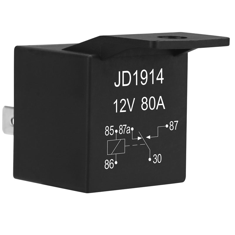 Weasch JD1914 Car Relay, 12V 80A, 5 Pin SPDT, Automotive Switches and Starters, Waterproof Relay for Boat Tractor Truck Motorcycle-4