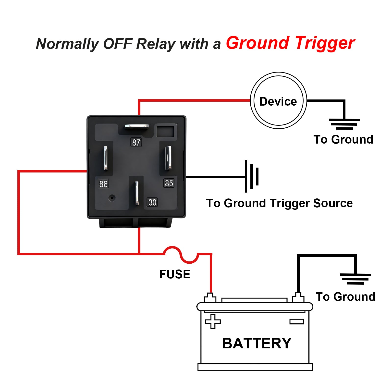 Weasch JD2912 Car Relay Harness, 24V 40A, 4 Pin SPST, 12AWG Harness Sockets, Automotive Switches and Starters, for Automotive Truck Van Motorcycle Boat-5