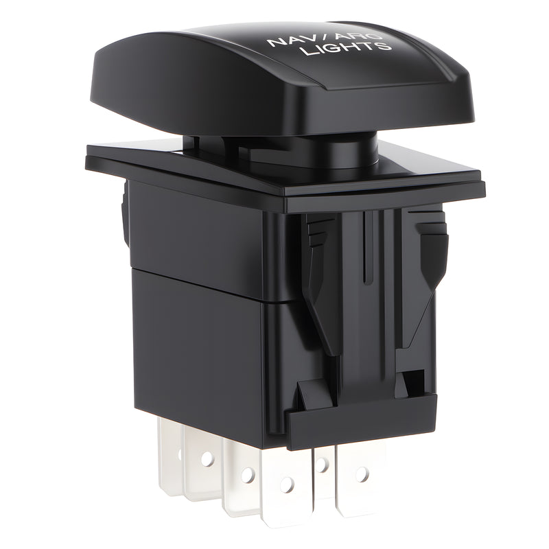 Weasch NAV/ANC Rocker Switch, ON Off ON DPDT 7 Pins, 20A 12V 10A 24V DC, Navigation Anchor Lights Latching Switch, with Jumper Wires for ARB Carling NARVA Style Marine Boat Ship Vessel, Blue-7