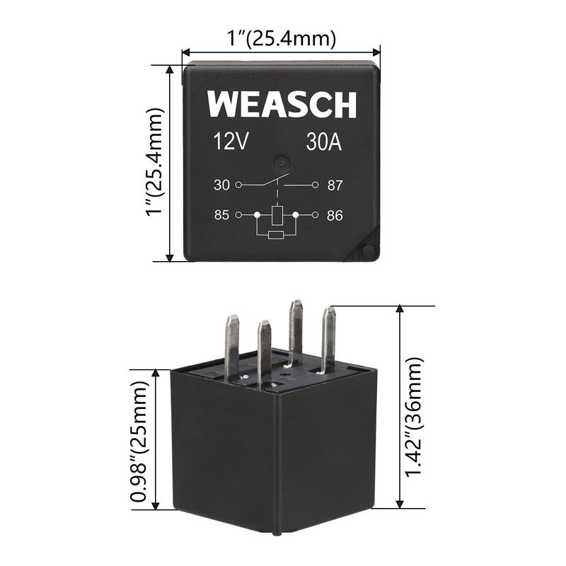 Weasch Professional Multi-Purpose Relay, 1 Form A 30A 4 Pins with Resistor, Compatible fo D1741C 19106615 12193604 3604 0545620B VF28-11F14-Z05-3