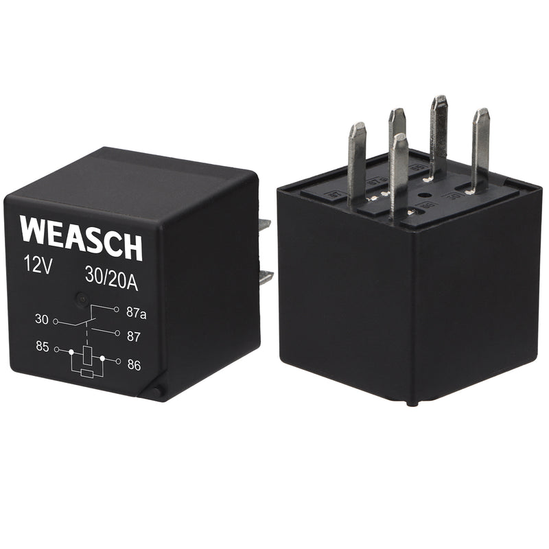 Weasch 2Pack Professional Multi-Purpose Relay, 1 Form C 30A 5 Pins with Resistor, Compatible fo Chevy GMC GM Buick Coolant Temperature Sensor and Fan Control, Replace 12193602, 15-81106, 96263403-1