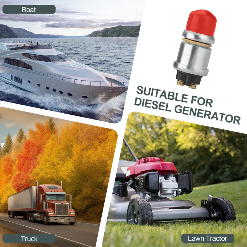 Weasch Push Button Starter Switch, 12V / 24V 50A, Waterproof Push Button Switch, for Car Marine Boat Truck Tractor Engine-7