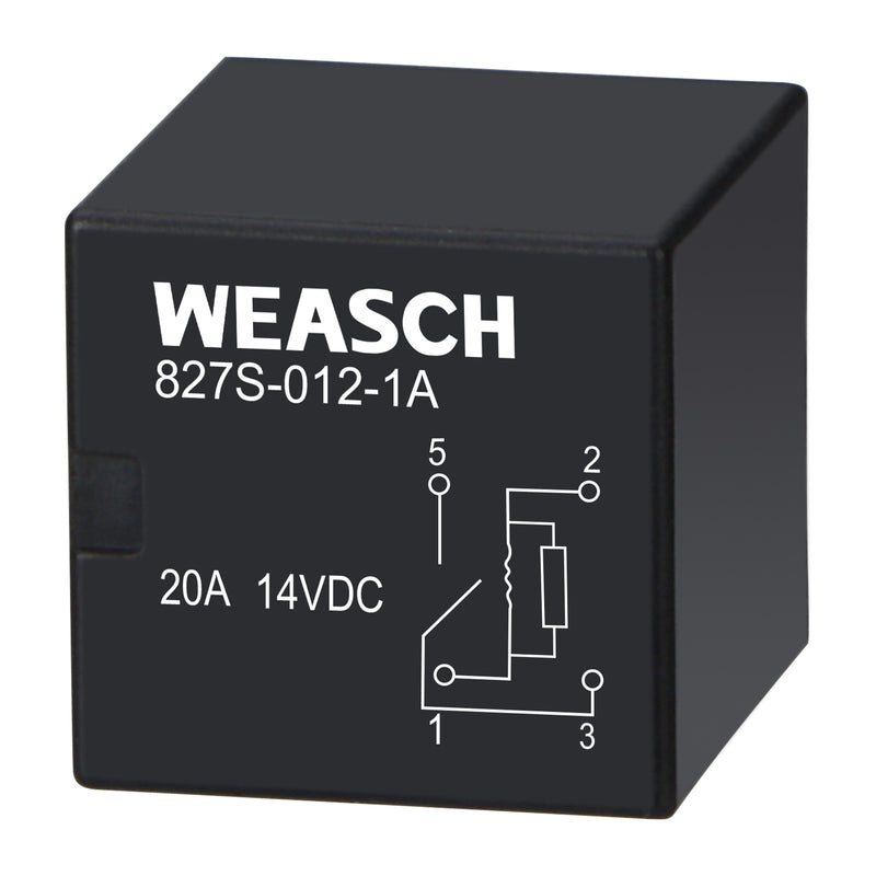 Weasch Relay 827S-012-1A, 8T2T-CA 8T2T-0101K-CA Type 12V 20A, 4 Pins SPST, Replaced 5L3Z-14N089-AA 8T2Z-14N089-C Hight Power Relay 12VDC-6