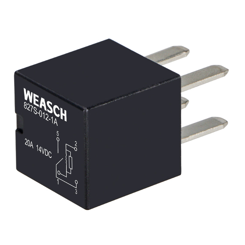 Weasch Relay 827S-012-1A, 8T2T-CA 8T2T-0101K-CA Type 12V 20A, 4 Pins SPST, Replaced 5L3Z-14N089-AA 8T2Z-14N089-C Hight Power Relay 12VDC-7