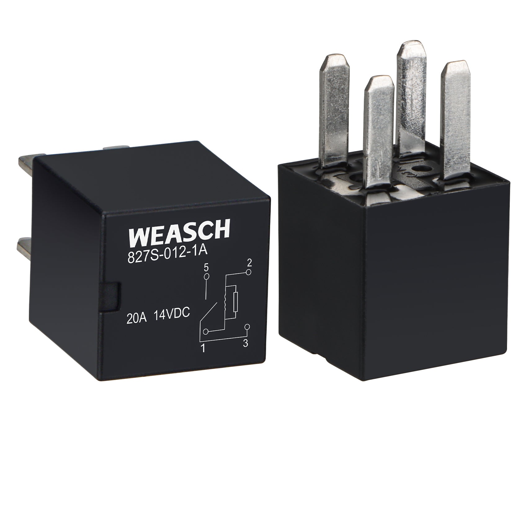 Weasch Relay 827S-012-1A, 8T2T-CA 8T2T-0101K-CA Type 12V 20A, 4 Pins SPST, Replaced 5L3Z-14N089-AA 8T2Z-14N089-C Hight Power Relay 12VDC-1