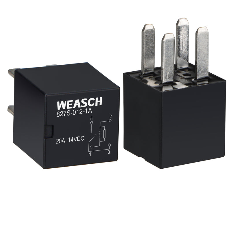 Weasch Relay 827S-012-1A, 8T2T-CA 8T2T-0101K-CA Type 12V 20A, 4 Pins SPST, Replaced 5L3Z-14N089-AA 8T2Z-14N089-C Hight Power Relay 12VDC-1