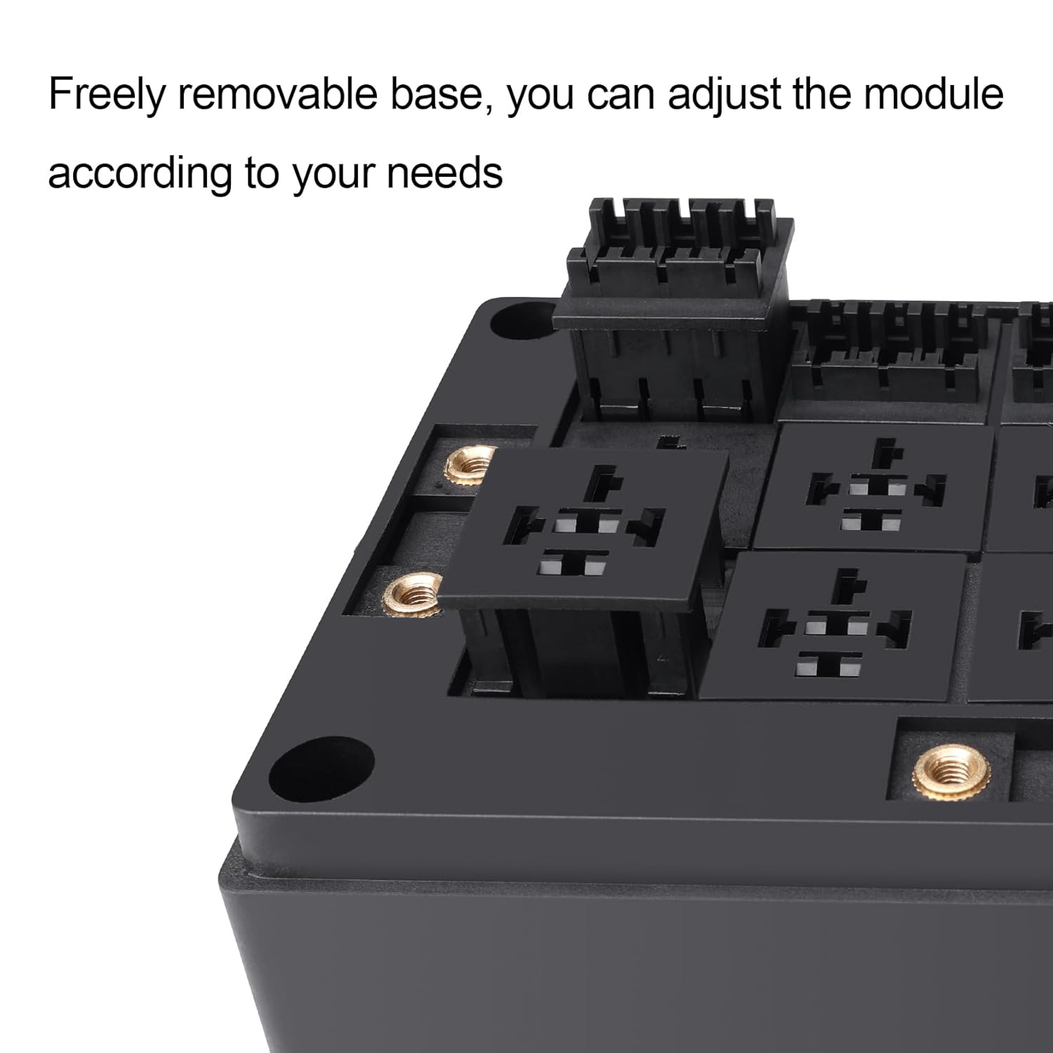 Weasch Relay Base Module, Support Installation of 4-pin and 5-pin relays, for 15 Slots Relay Box FB-15T, Universal Fuse and Relay Box Block-2