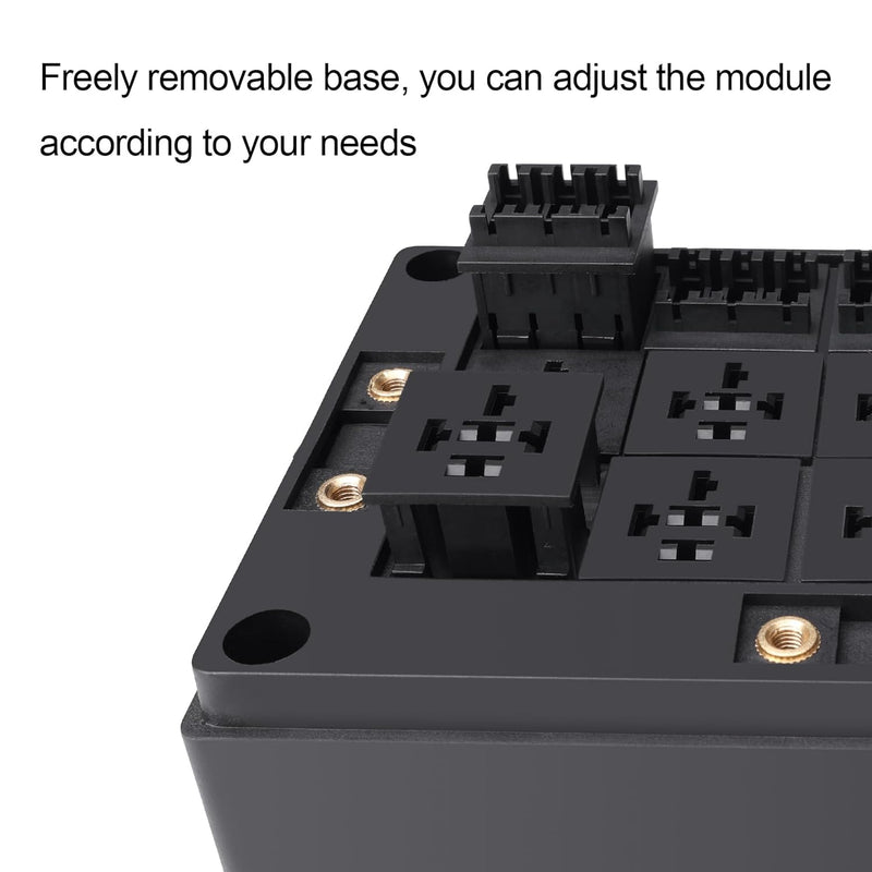 Weasch Relay Base Module, Support Installation of 4-pin and 5-pin relays, for 15 Slots Relay Box FB-15T, Universal Fuse and Relay Box Block-2