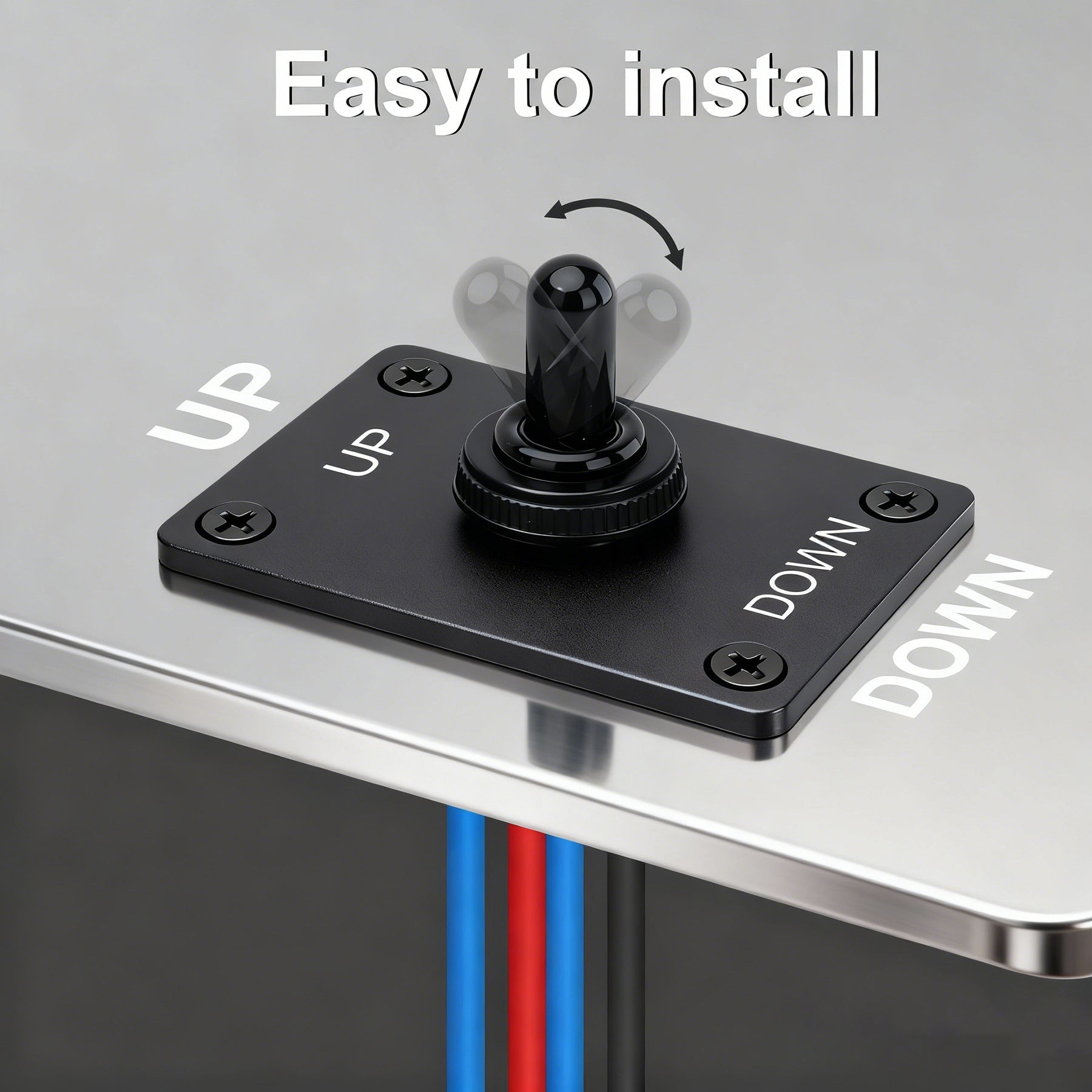 Weasch Reverse Polarity Toggle Switch, 12V 30A, DPDT Momentary (ON)-Off-(ON) Toggle Switch, with Up Down Mounting Panel 3 Position 4Pin Wired-3