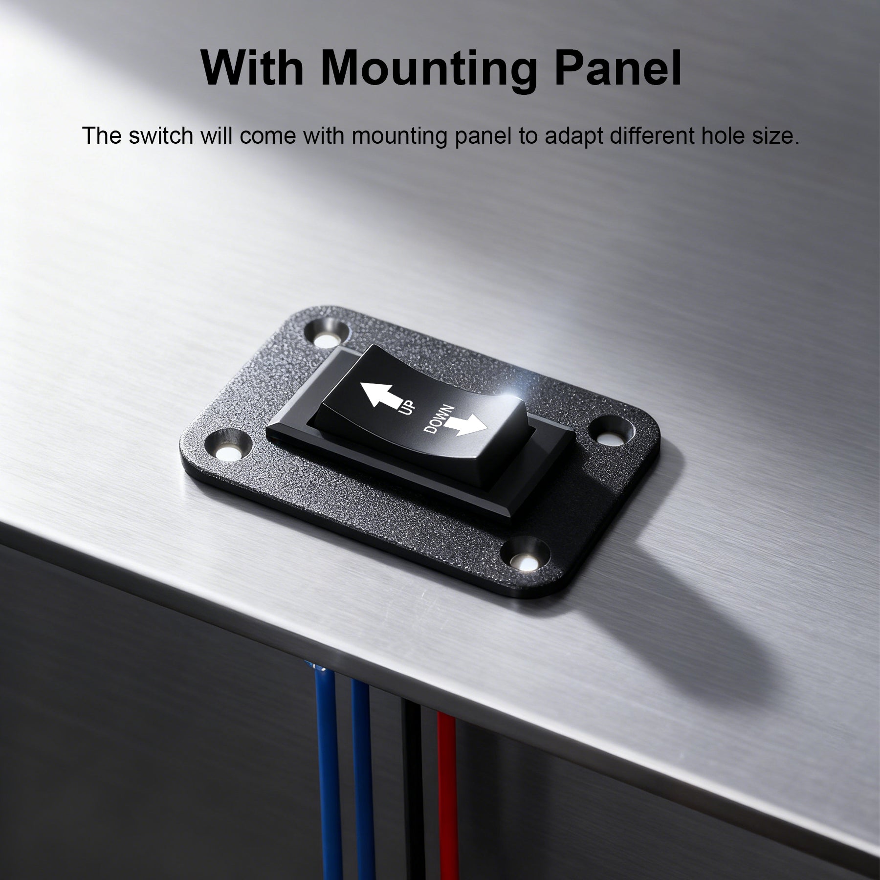 Weasch UP Down Momentary Reverse Polarity Switch, 12V 30A DPDT, Polarity Reversing Rocker Switch with Mounting Plate, for RV PowerJack 5th Wheel Tongue Trailer stabilizer Awning Lift Motor Control-7