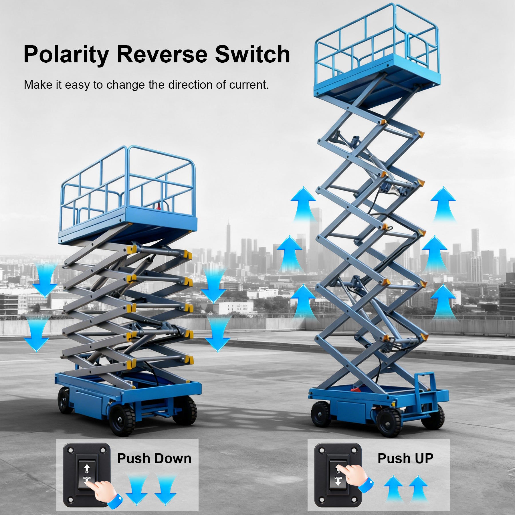 Weasch UP Down Momentary Reverse Polarity Switch, 12V 30A DPDT, Polarity Reversing Rocker Switch with Mounting Plate, for RV PowerJack 5th Wheel Tongue Trailer stabilizer Awning Lift Motor Control-5