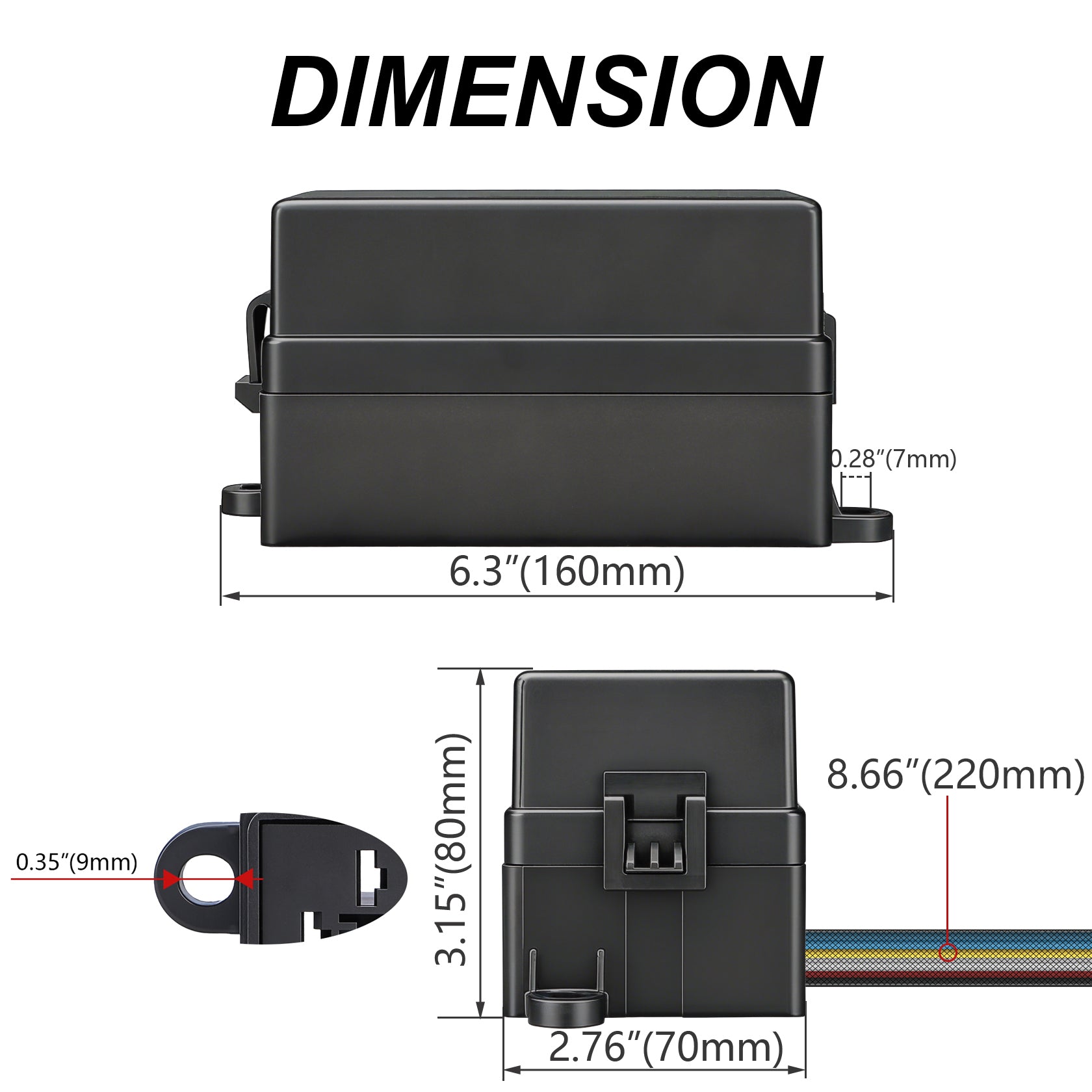 Weasch 12V 12 Way Automotive Fuse and Relay Box, 4 Relays and 12 ATC/ATO Blade Fuses, 40Amp Pre-Wired Fuse Relay Box for Cars Truck Marine Boat Jeep-6