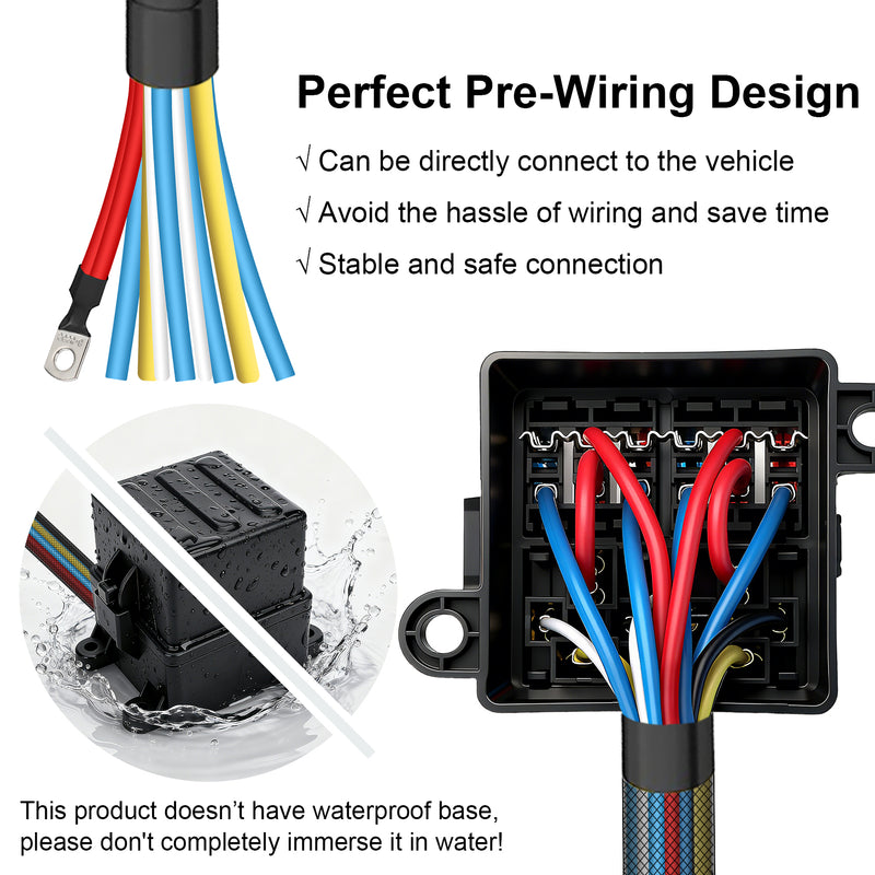Weasch 12V Pre-Wired Fuse Relay Box, 4-Pin 40A Relay Block and Kit, 2 Relays and 6 ATC/ATO Blade Fuses, for Cars Truck Marine Boat Jeep-4