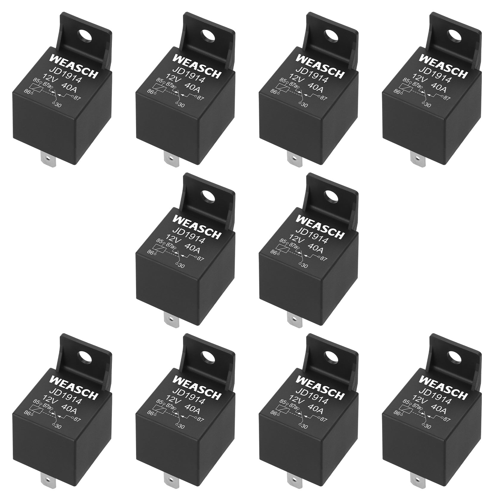 Weasch JD1914 Car Relay, 12V 40/30A, 5 Pin SPDT, Automotive Switches and Starters, Waterproof Relay for Boat Tractor Truck Motorcycle-1