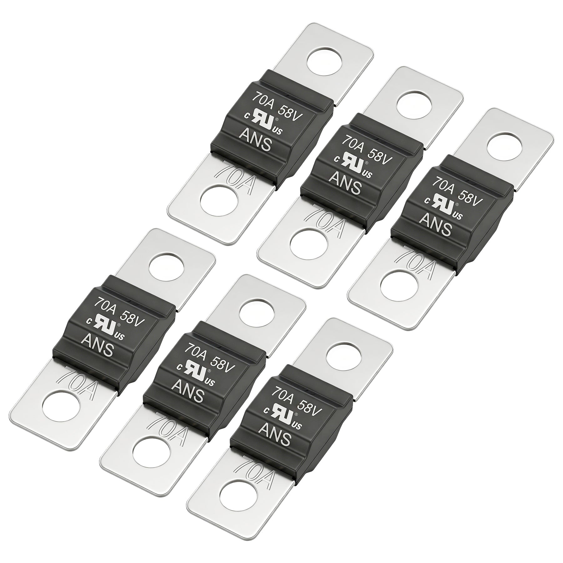 Weasch 30-200A AMI Midi Fuse, UL Recognized Component, DC 58V High Current Bolt-On Mini Fuses, Automotive Fuses for Car Truck Marine Boat, 6 Pack-10