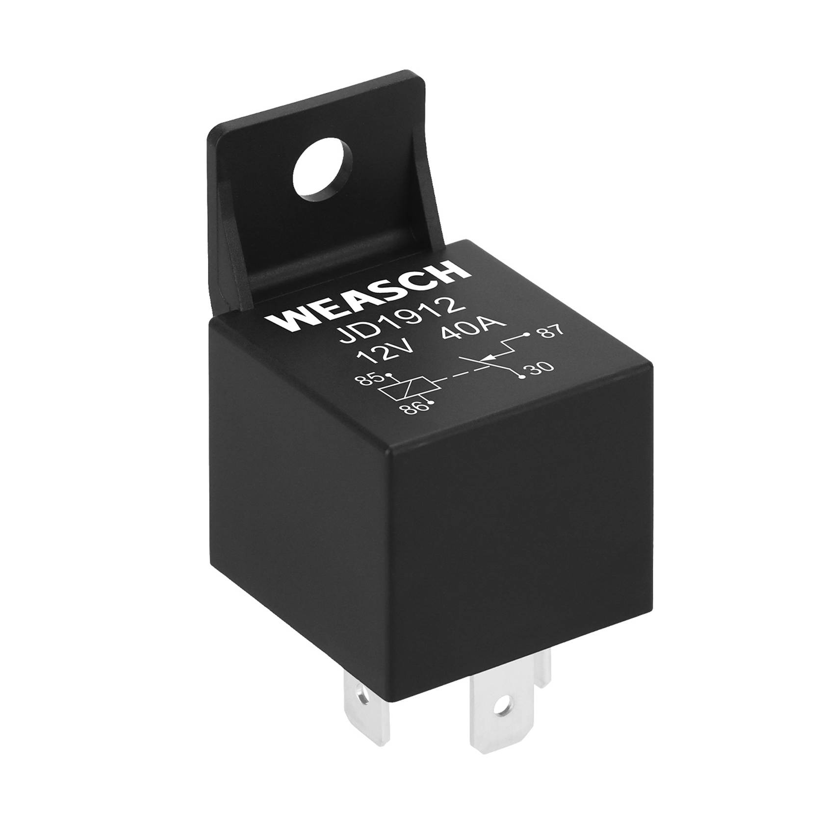 Weasch JD1912 Car Relay, 12V 40A, 4 Pin SPST, Automotive Switches and Starters, Waterproof Relay for Boat Tractor Truck Motorcycle