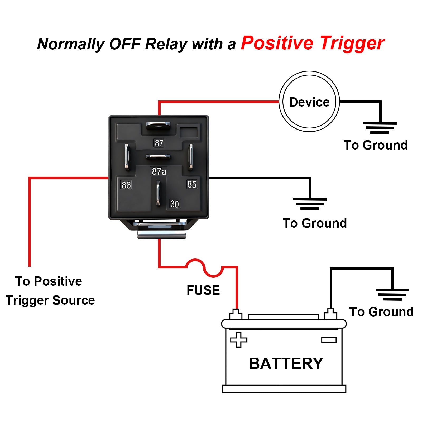 Weasch JD1914 Car Relay Kits, 12V 40A, SPDT 5Pin, 40A Automotive Relay, Automotive Switches and Starters, with Interlocking Relay Socket and Wiring Harness-6