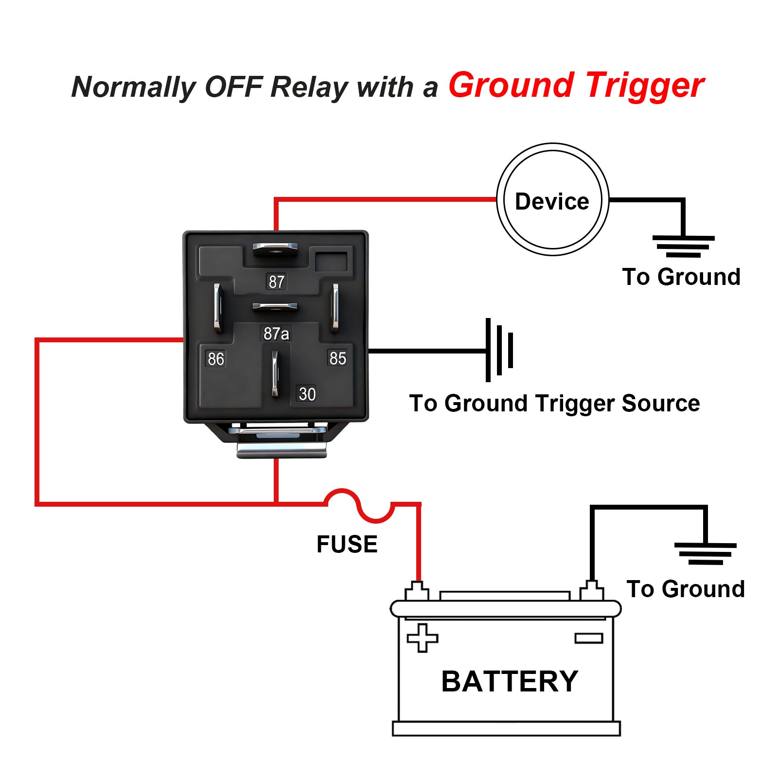Weasch JD1914 Car Relay Kits, 12V 40A, SPDT 5Pin, 40A Automotive Relay, Automotive Switches and Starters, with Interlocking Relay Socket and Wiring Harness-7