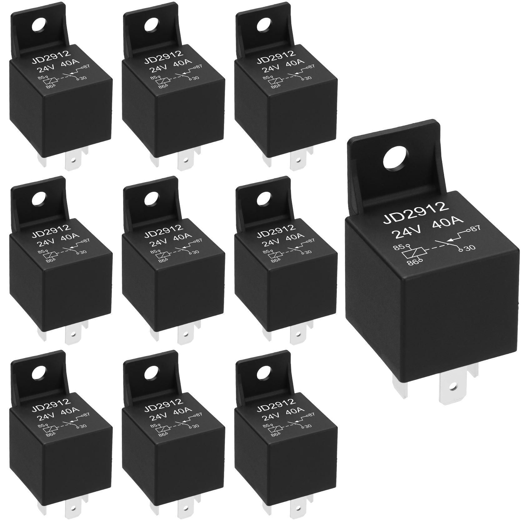 Weasch JD2912 Car Relay, 24V 40A, 4 Pins SPST, Automotive Switches and Starters, Waterproof Relay for Boat Tractor Truck Motorcycle-1