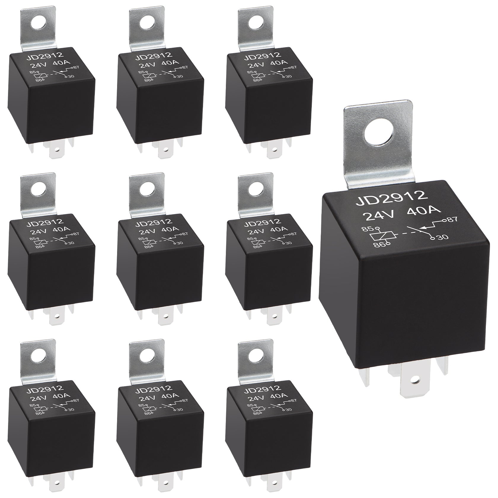 Weasch JD2912 Car Relay, 24V 40A, 4 Pins SPST, Automotive Switches and Starters, Waterproof Relay for Boat Tractor Truck Motorcycle-1