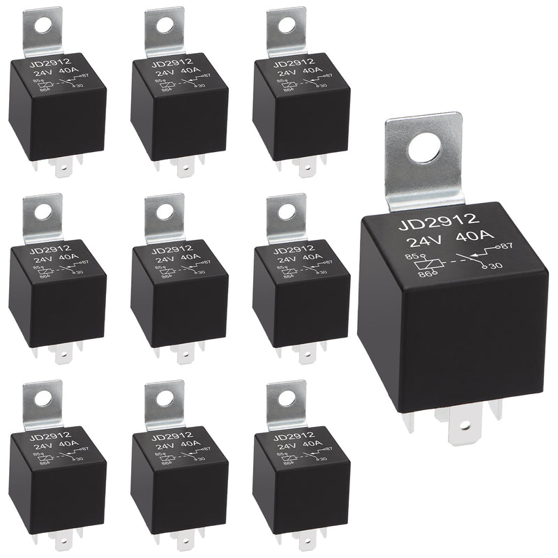 Weasch JD2912 Car Relay, 24V 40A, 4 Pins SPST, Automotive Switches and Starters, Waterproof Relay for Boat Tractor Truck Motorcycle-1