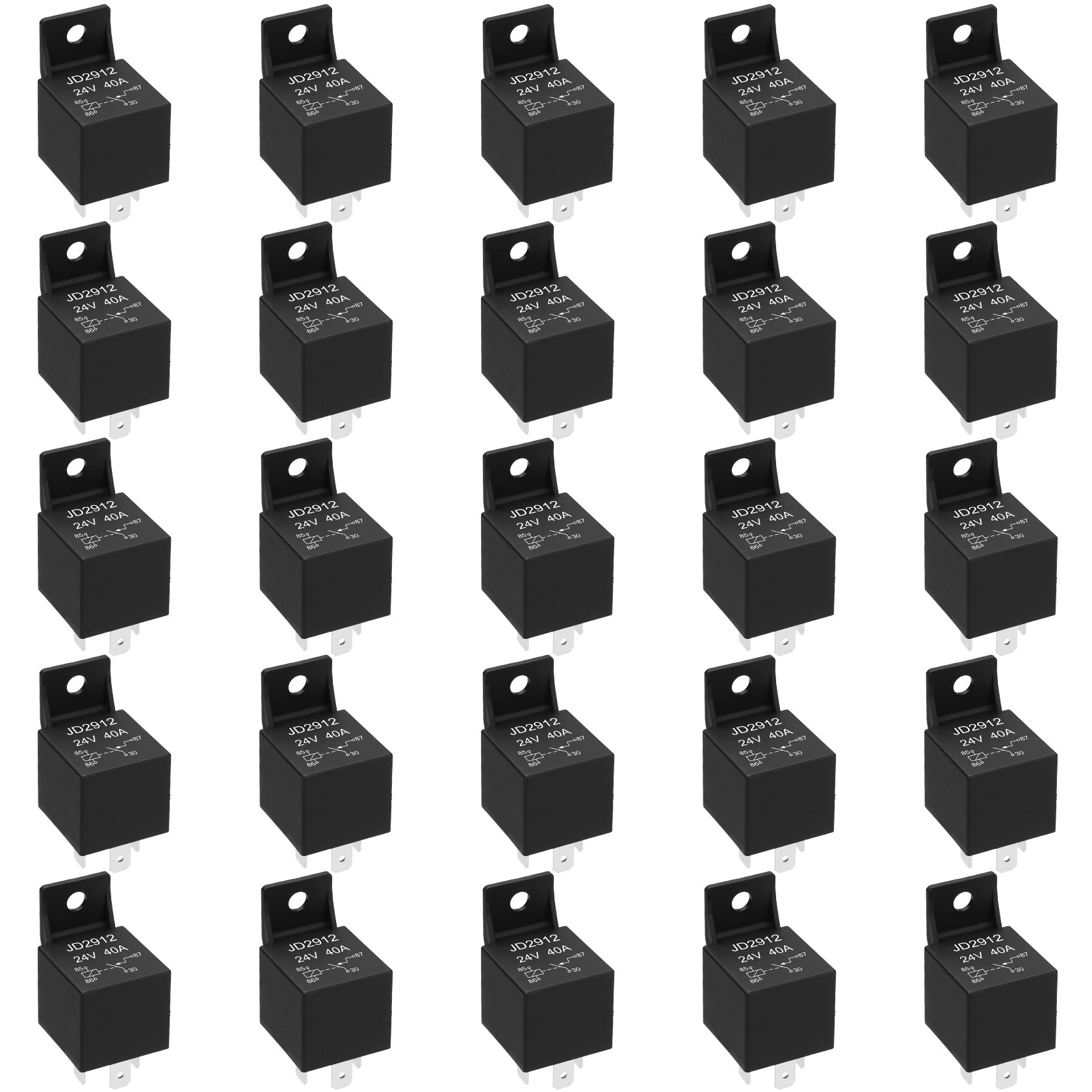 Weasch JD2912 Car Relay, 24V 40A, 4 Pins SPST, Automotive Switches and Starters, Waterproof Relay for Boat Tractor Truck Motorcycle