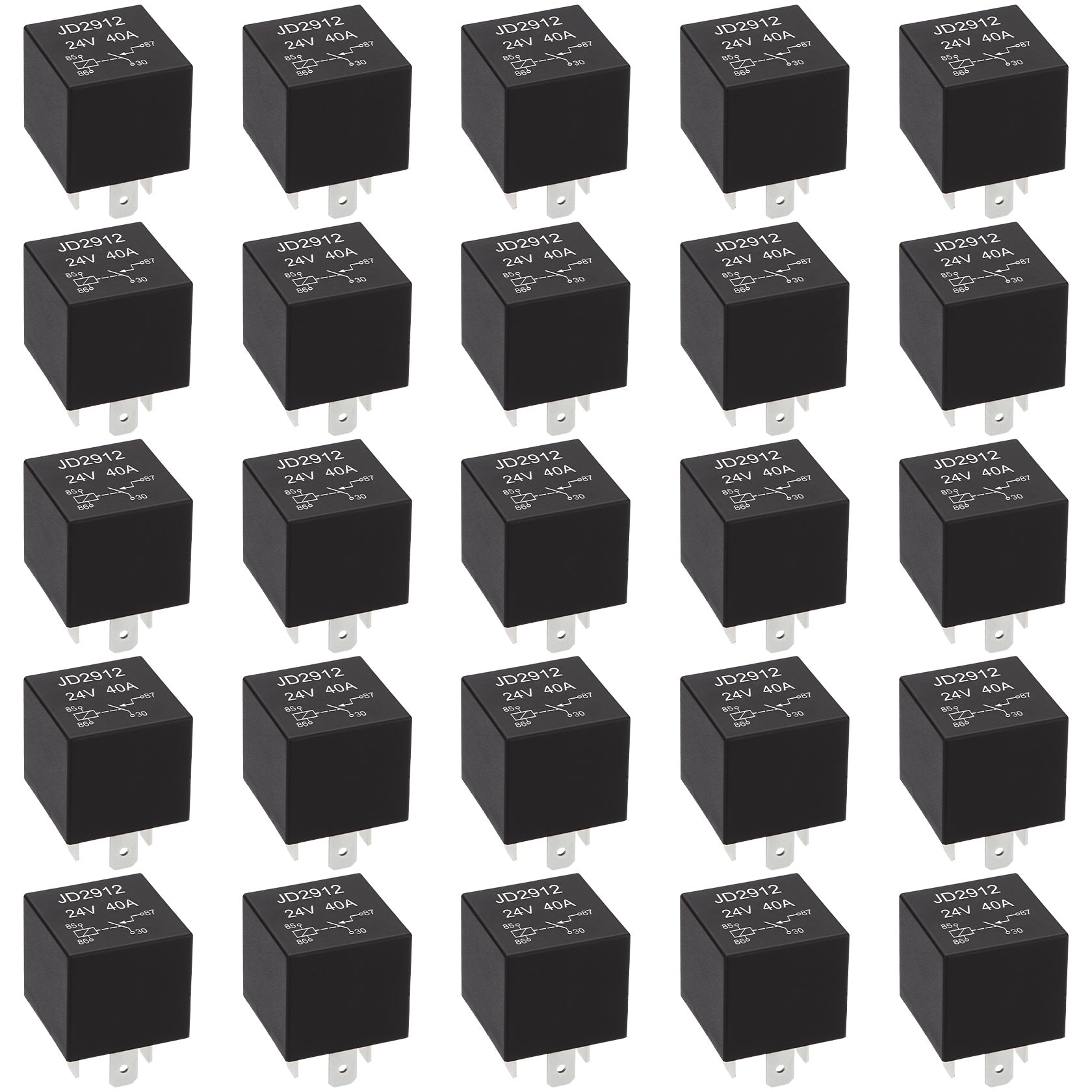 Weasch JD2914 Car Relay, 24V 40A, 5 Pin SPDT, Automotive Switches and Starters, Waterproof Relay for Boat Tractor Truck Motorcycle