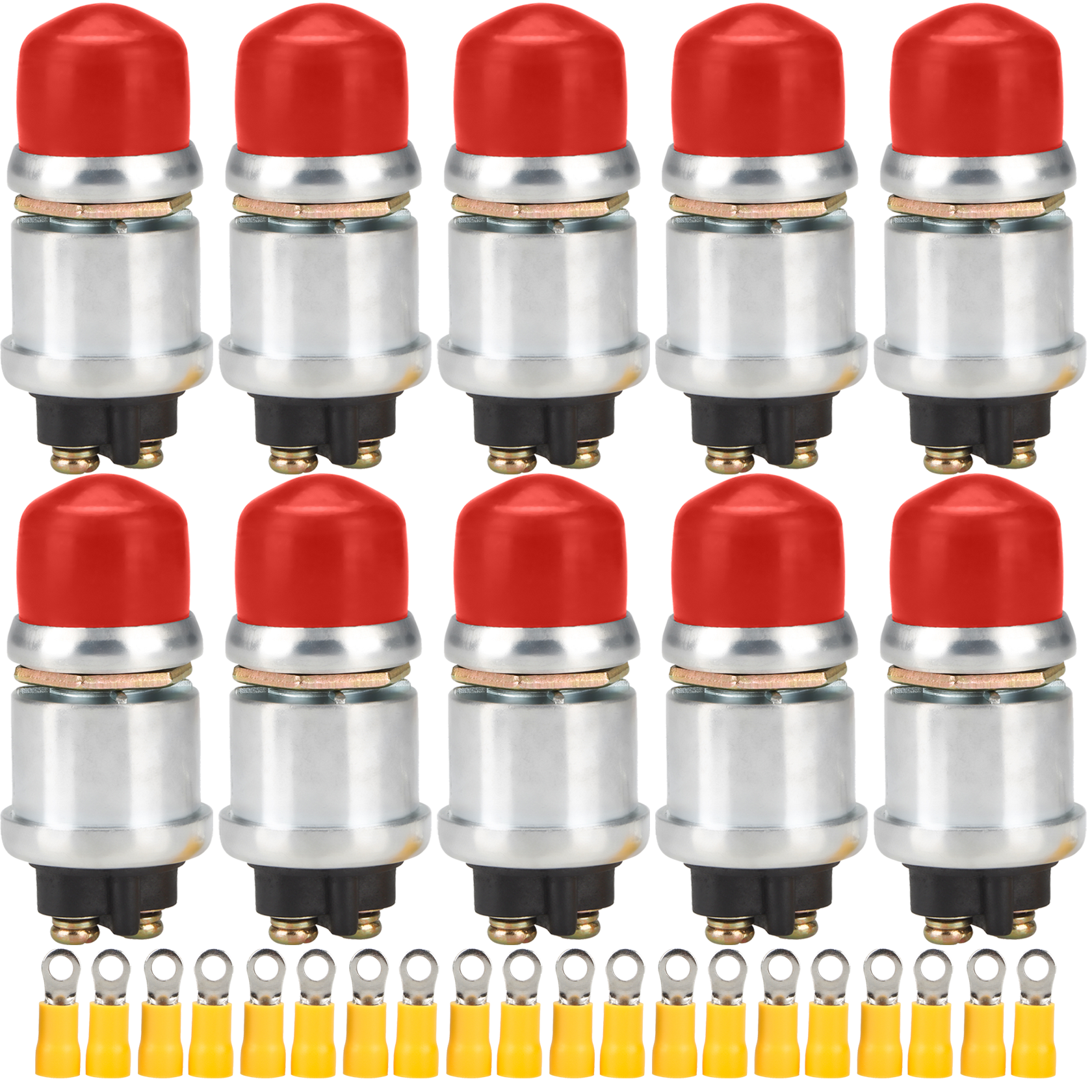 Weasch Push Button Starter Switch, 12V / 24V 50A, Waterproof Push Button Switch, for Car Marine Boat Truck Tractor Engine