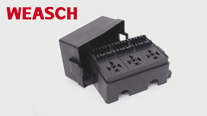 Weasch 12V 9 Way Fuse Relay Box, 3 Relays and 9 ATC/ATO Blade Fuse Slots, Compatible with 4-Pin 5-Pin 40Amp Relay, for Cars Truck Marine Boat Jeep-2