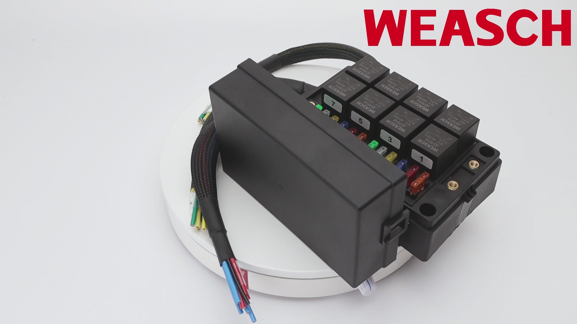 Weasch 12V 12 Way Automotive Fuse and Relay Box, 8 Relays and 12 ATC/ATO Blade Fuses, Pre-Wired Fuse Relay Box for Cars Truck Marine Boat Jeep-2