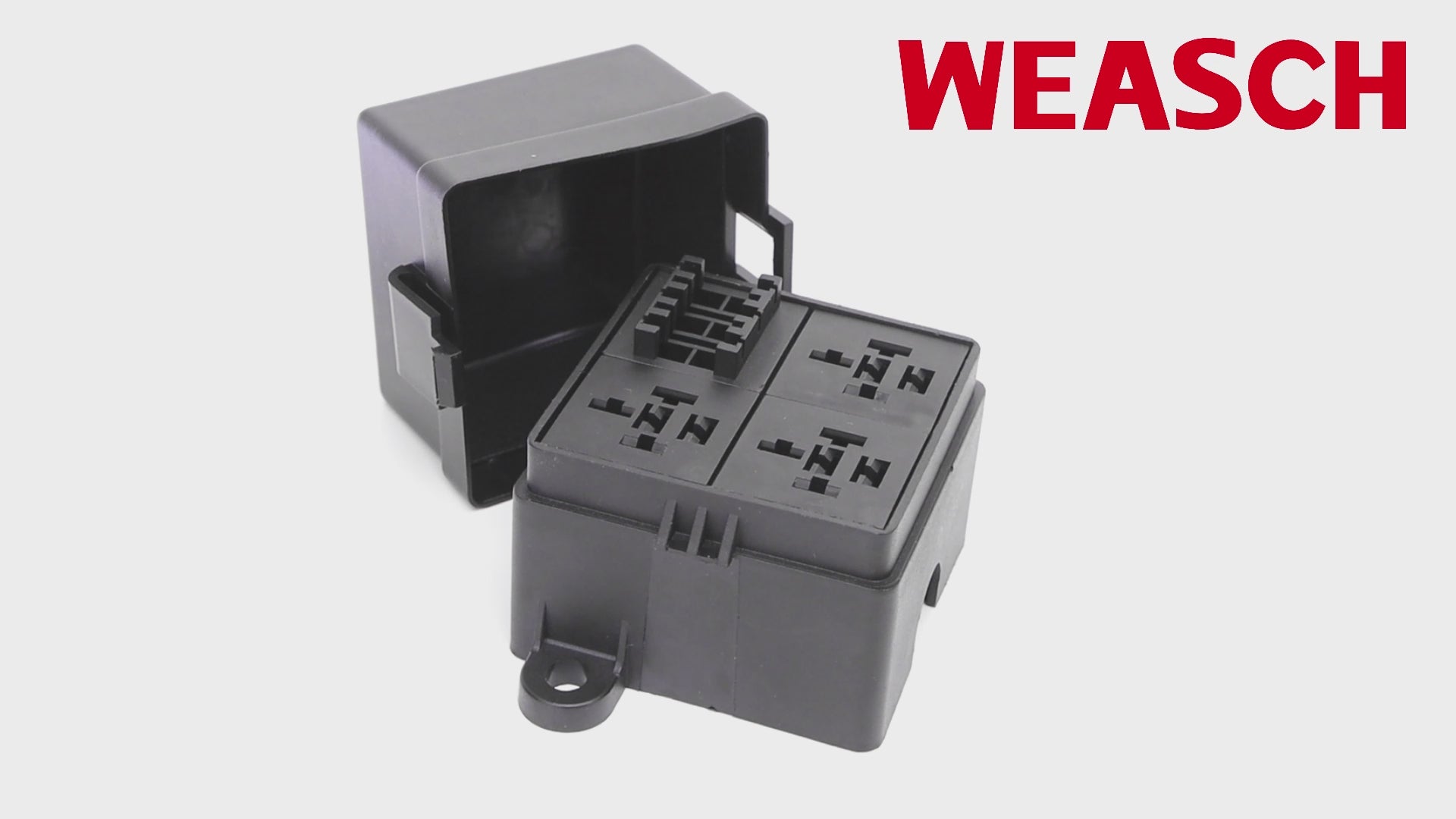 Weasch 12V 3 Way Fuse Relay Box, 3 Relays and 3 ATC/ATO Blade Fuses Slots, Compatible with 4-Pin 5-Pin 40A Relay, for Cars Truck Jeep-2