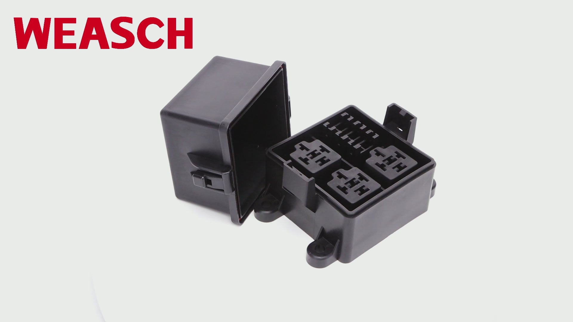 Weasch 12V 3 Way Waterproof Fuse Relay Box, 3 Relays and 3 ATC/ATO Blade Fuse Slots, Compatible with 4-Pin 5-Pin 40Amp Relay, for Cars Truck Marine Boat Jeep-3